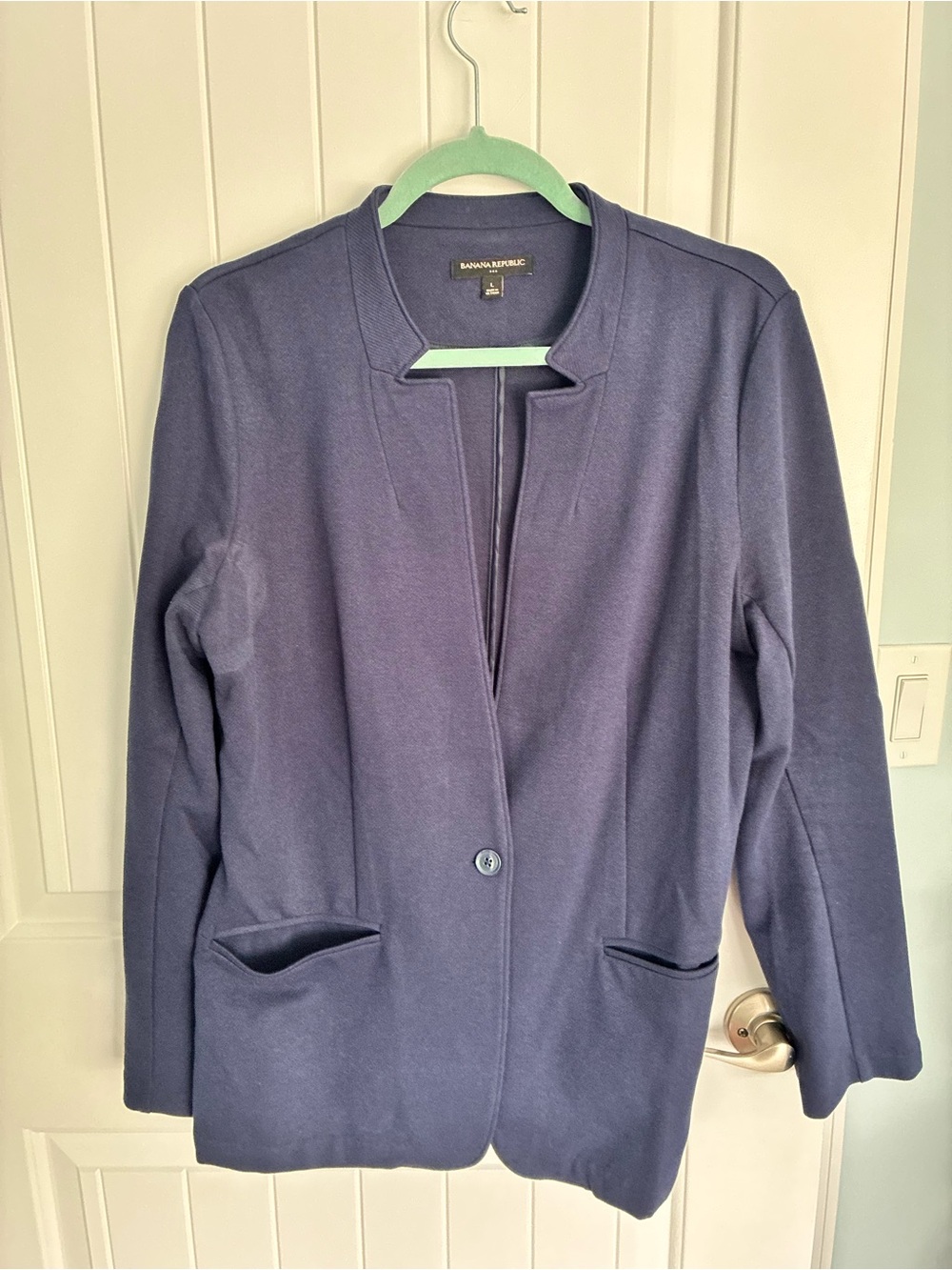 Banana Republic Women's Dark Navy Open-Collar Blazer